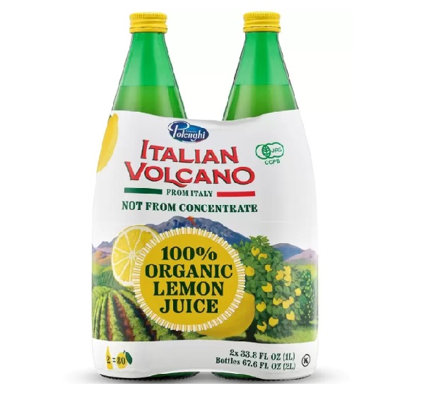 コストコ　イタリアン ボルケーノ 100% オーガニックレモンジュース 1L x 2本